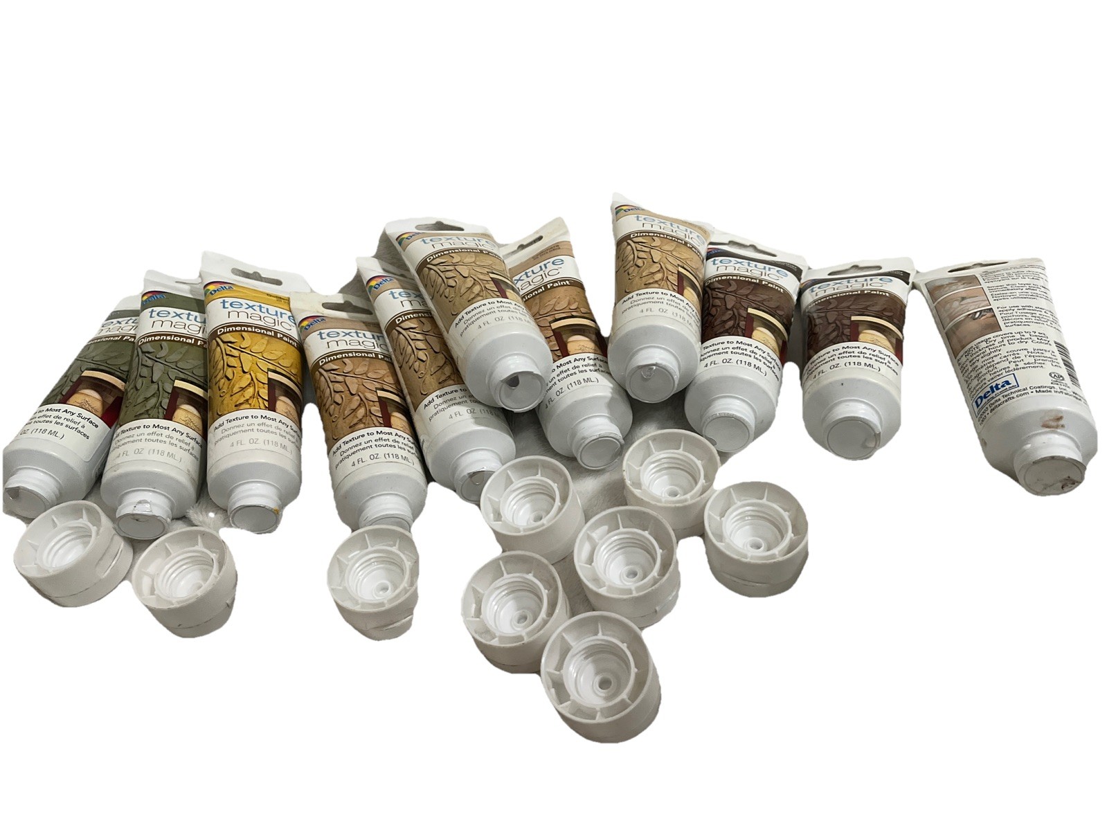 Delta Texture Magic Dimensional Paint 4 Fl Oz Tubes Earth Tones (11) Tubes Incl