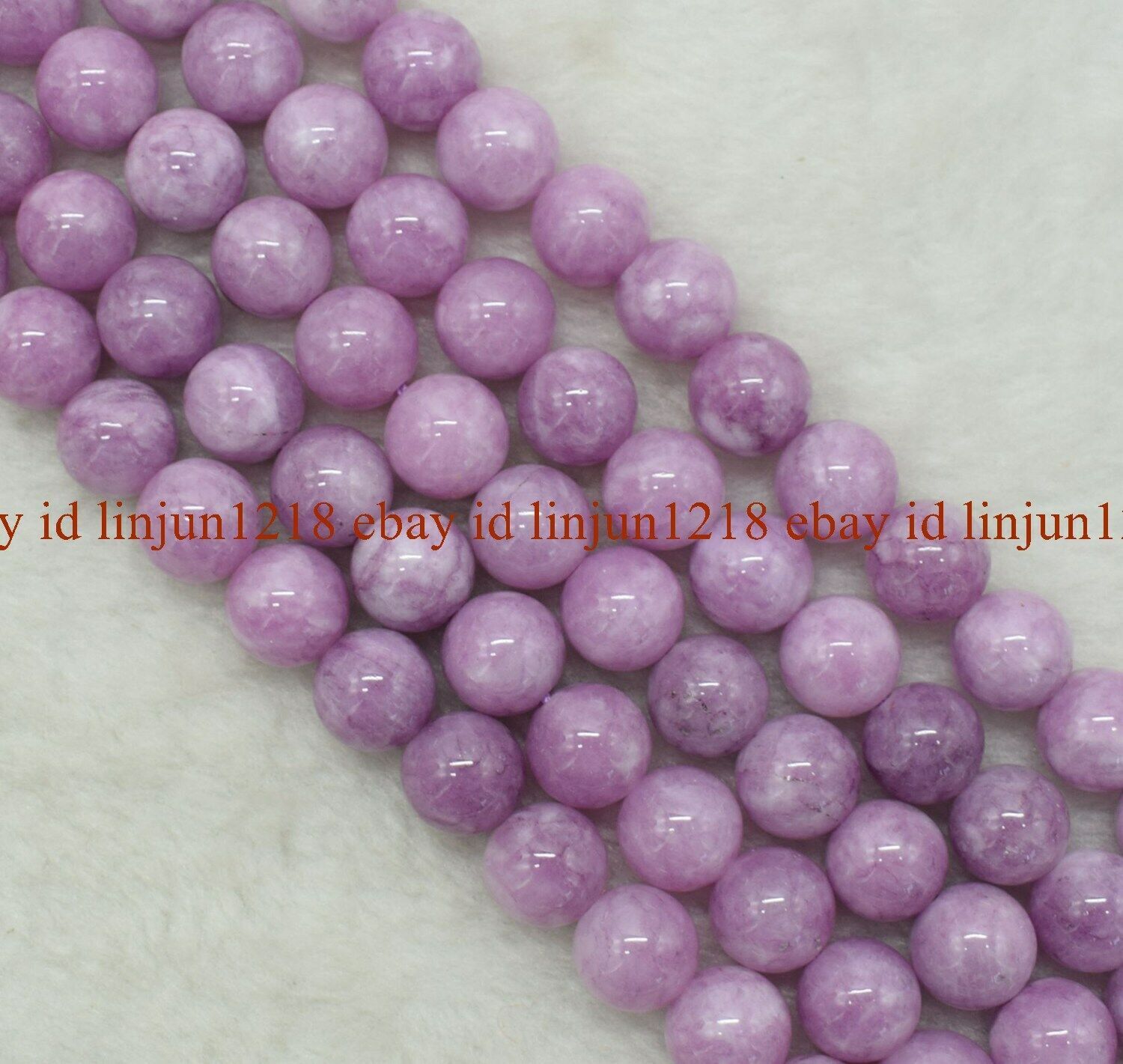 Natural 6/8/10/12mm Purple kunzite Round Gemstone Loose Beads 15″