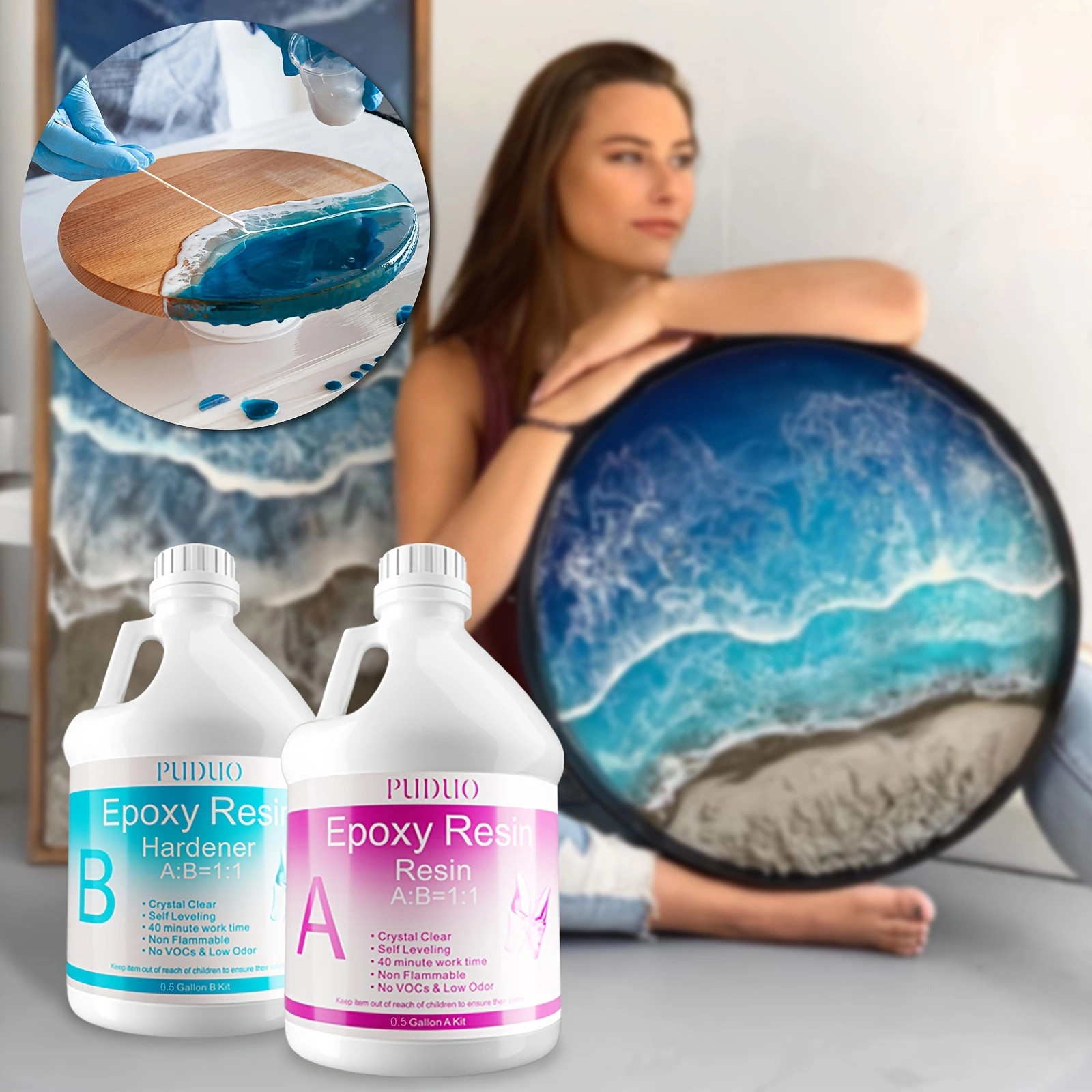 1-Gallon Epoxy Resin Kit With Accessories (Glitter & Crystal Clear Art Resin) –