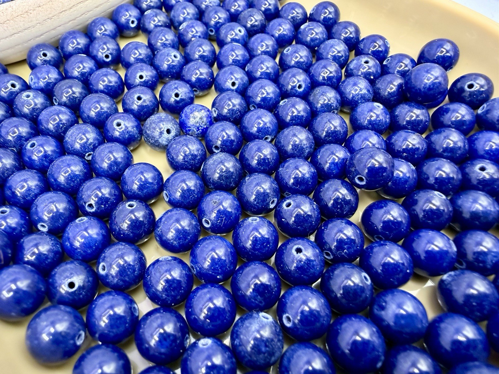 1.4 Lbs 10mm & 8mm Round Blue Gemstone Beads Artisan Jewelry Making Bulk Lot