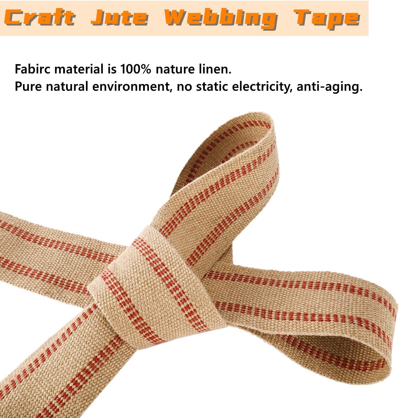 1PC Craft Jute Webbing Tape 3.5″ x 10 Yd Heavy Duty for Chair Repair Upholstery