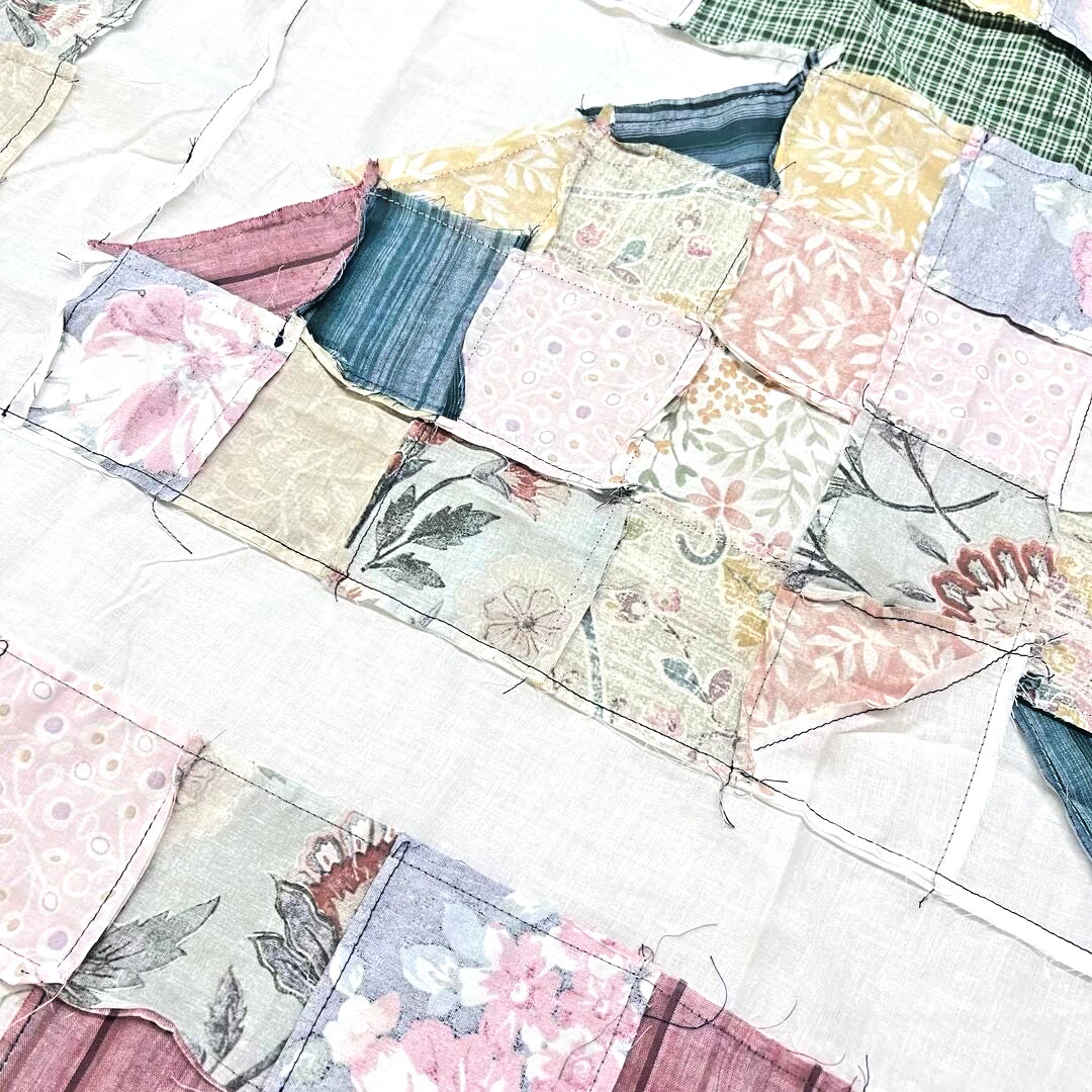 Homemade Butterfly Baby patchwork Quilt Top 47×47″ Pieced~ BABY/BED/Wall Decor