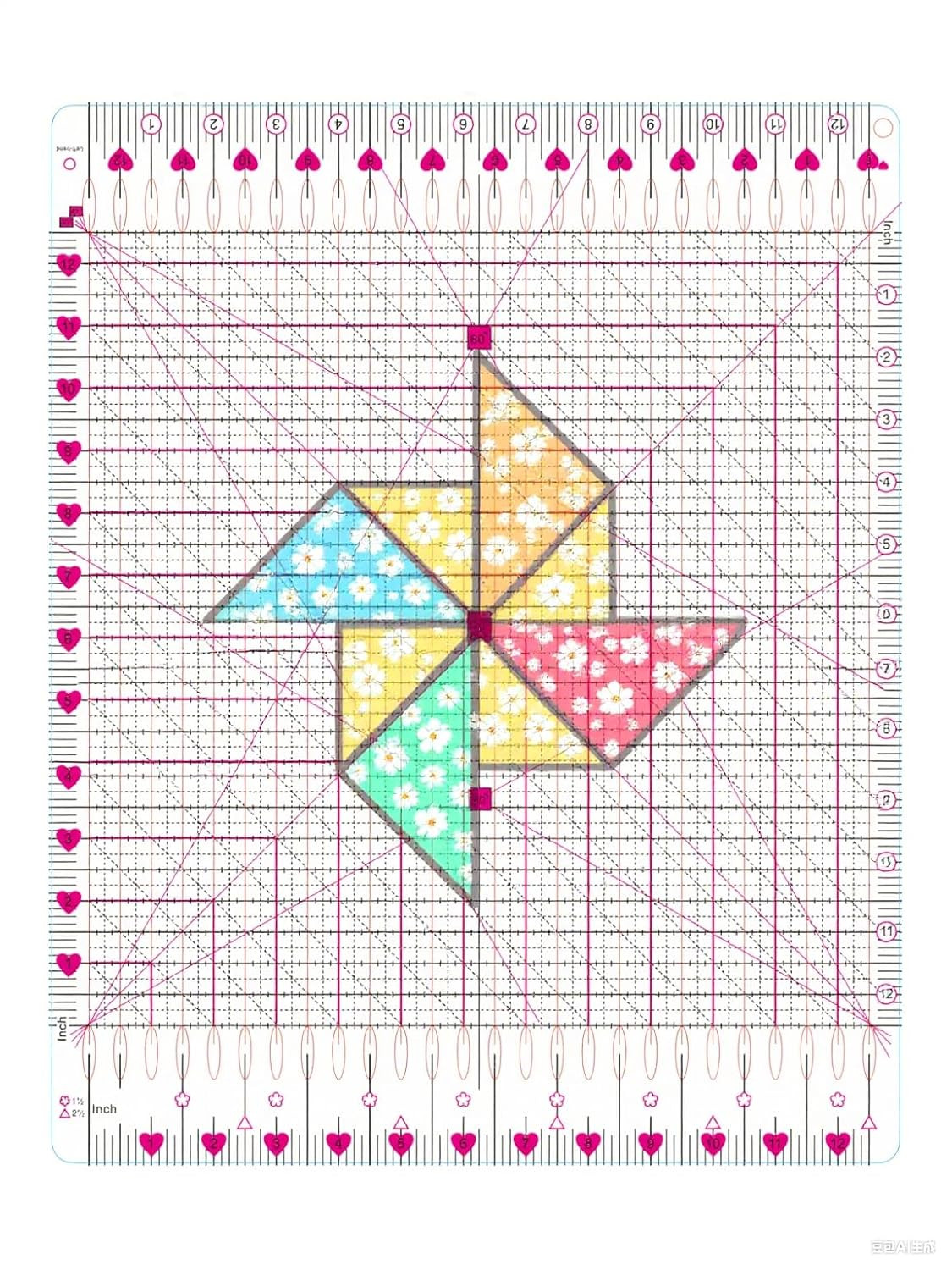 Slotted Quilting Rulers12.5 x 12.5 inch Slotted Rulers Fabric Cutting RulerQui