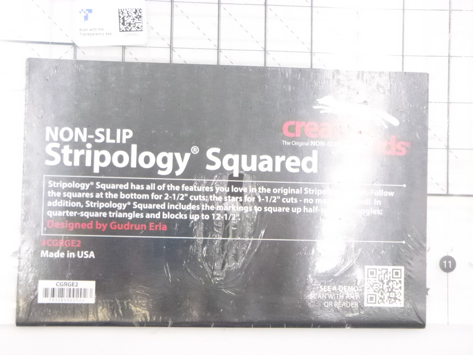 Creative Grids Stripology Squared Quilt Ruler Non-Slip
