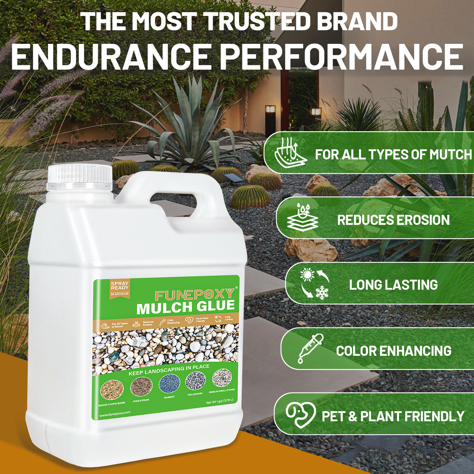 32OZ Mulch Resin or Landscaping, Rock Glue, Powerful Concentrated Sm Fast-Drying