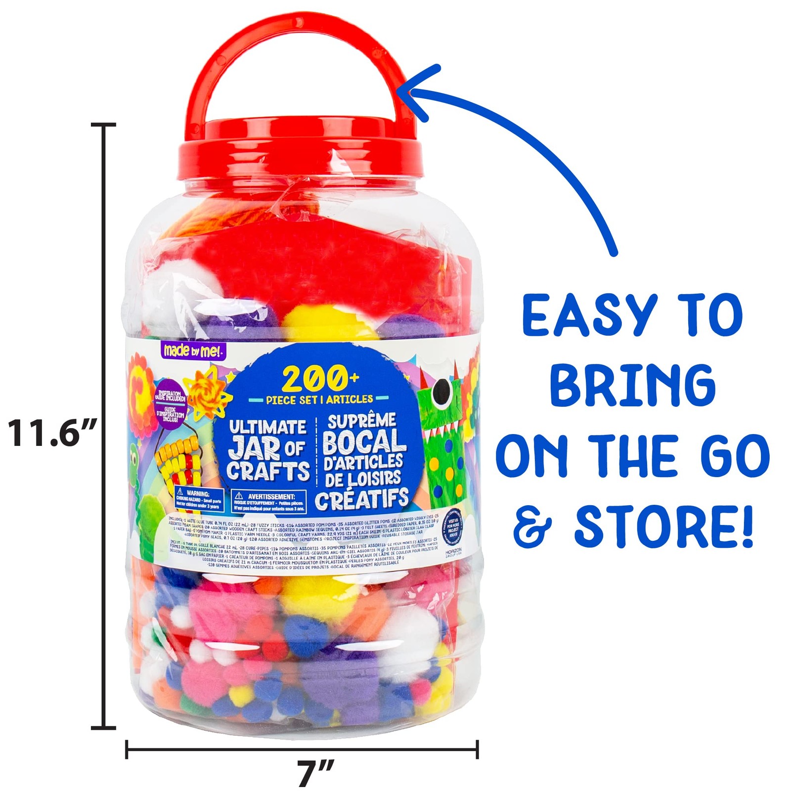 Ultimate 200+ Piece Rainbow Craft Supply Bundle, Arts & Crafts Kit for All Ages