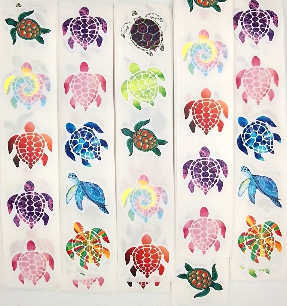30 Colorful Turtle Stickers/Scrapbooking/Crafts/Journals/Diary/Mail/1 inch