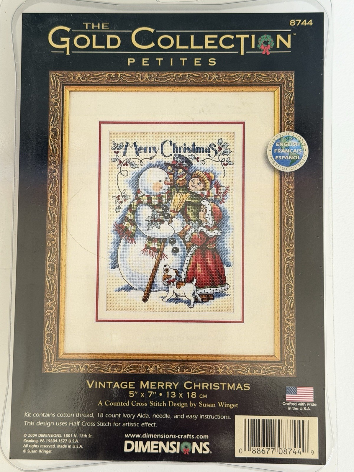 Dimensions Gold Collection Petites Cross Stitch Kit Vintage Merry Christmas Y2K