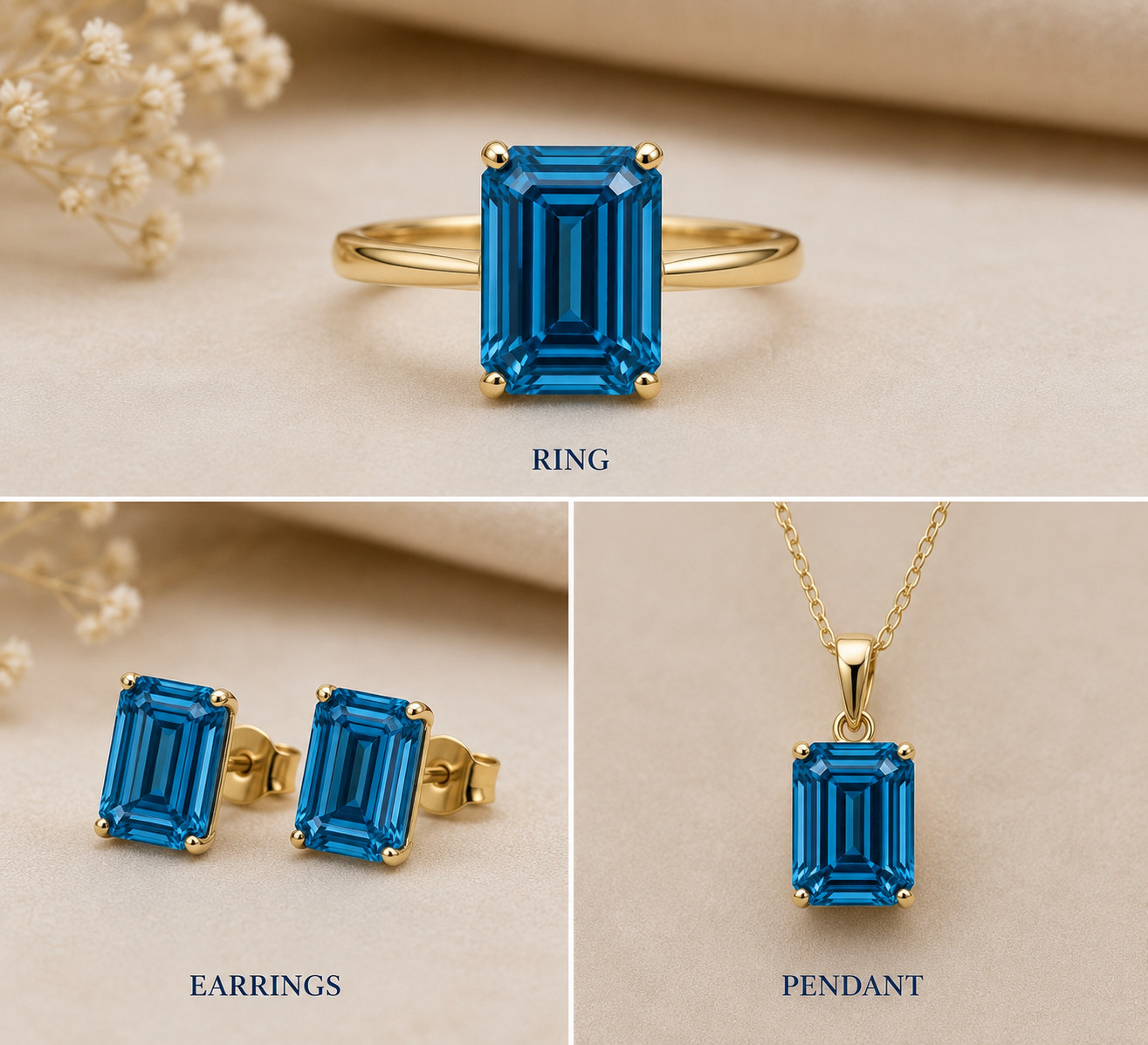 2 CT Blue Color Emerald Cut VVS1 Diamond 5×7 MM Gemstone For Jewelry 1 pc