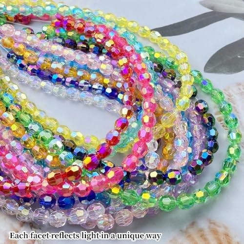1000pcs Acrylic Faceted Round Beads AB Colors Glossy Acrylic 6mm Dark Purple AB