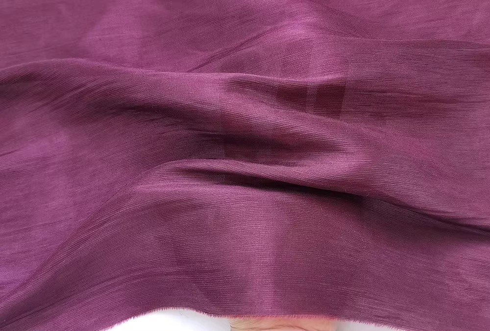 Burgundy Silk Flax Material 54” Wide By Yard Slubby Silk Linen Fabric Natural