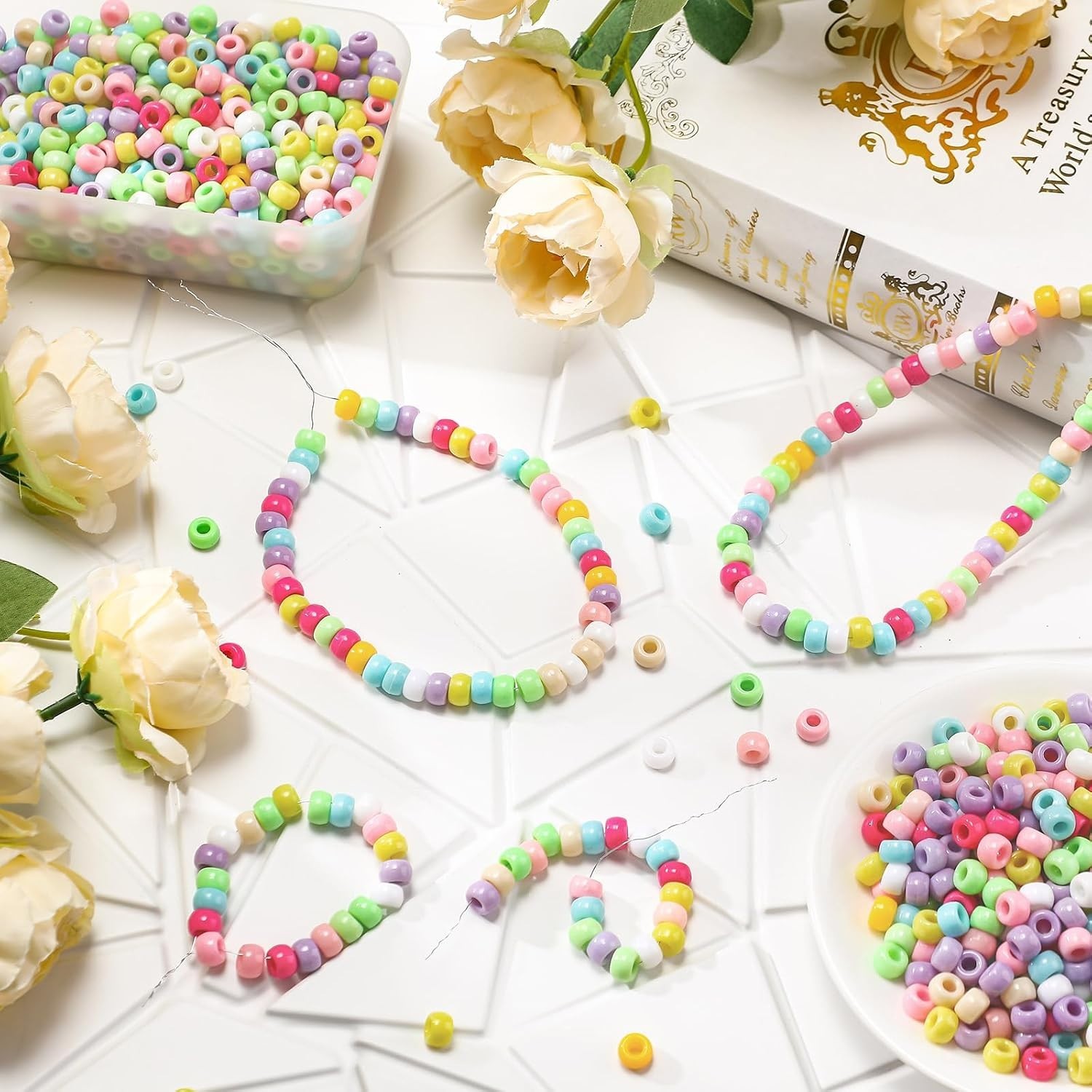 Bulk Plastic Beads for Jewelry Making – Assorted Colors