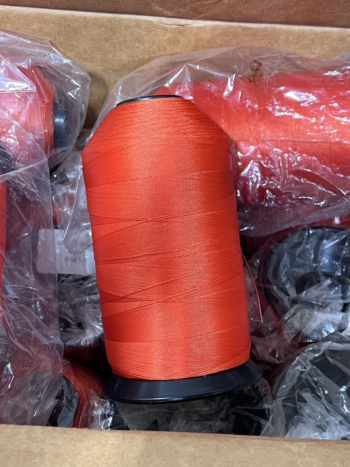 Bonded Nylon Thread Tex 90 T90 Orange 8oz Industrial Sewing Thread Cone