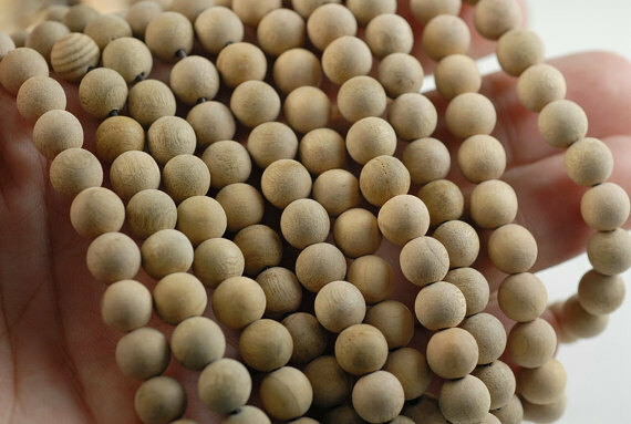 6mm 108PCS Natural Aromatic Indian Sandalwood Mala Beads Round (90182442-391)