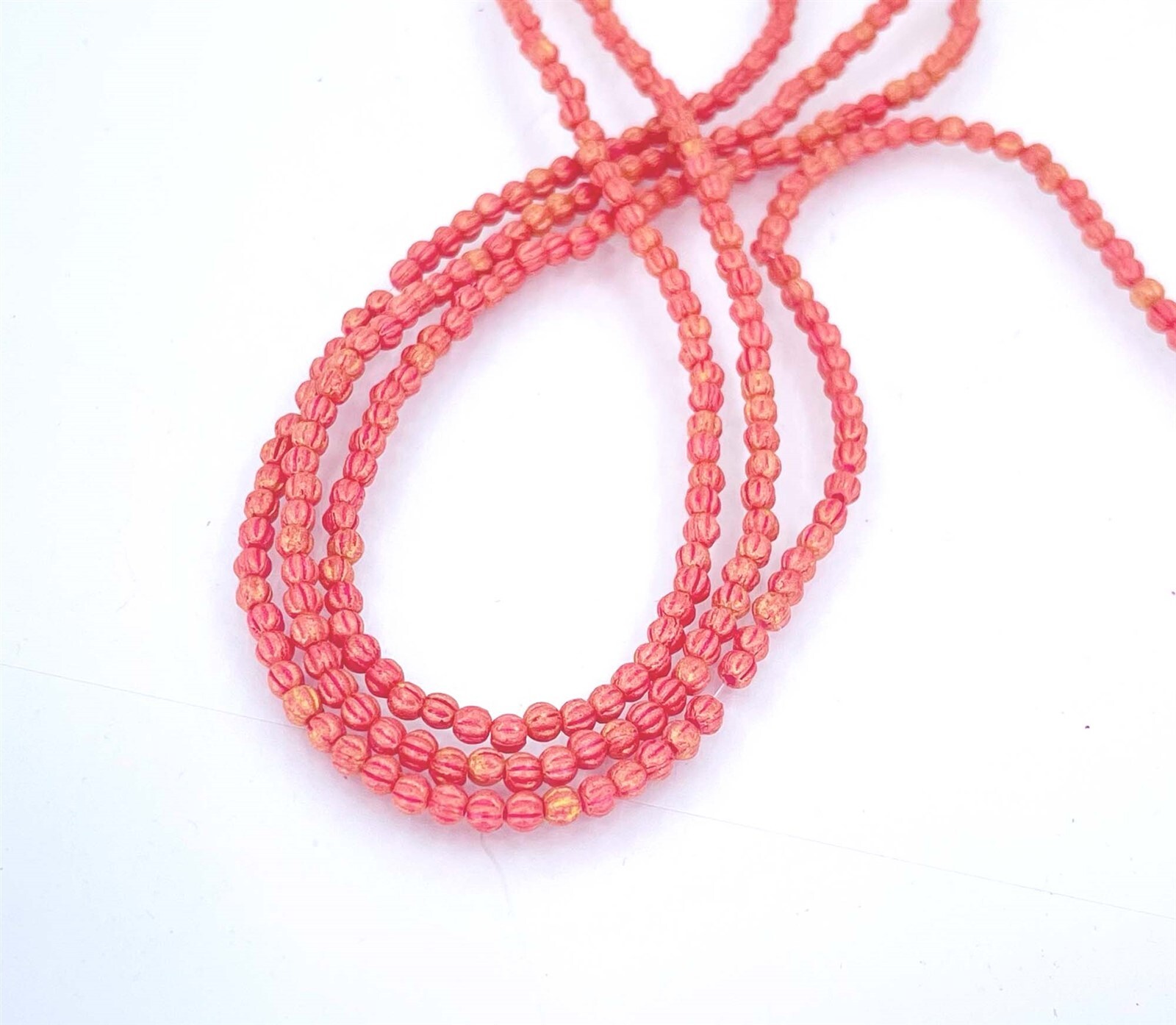 50 Czech Glass Melon Round Beads pink Amaranth 3mm – Pacifica – Strawberry