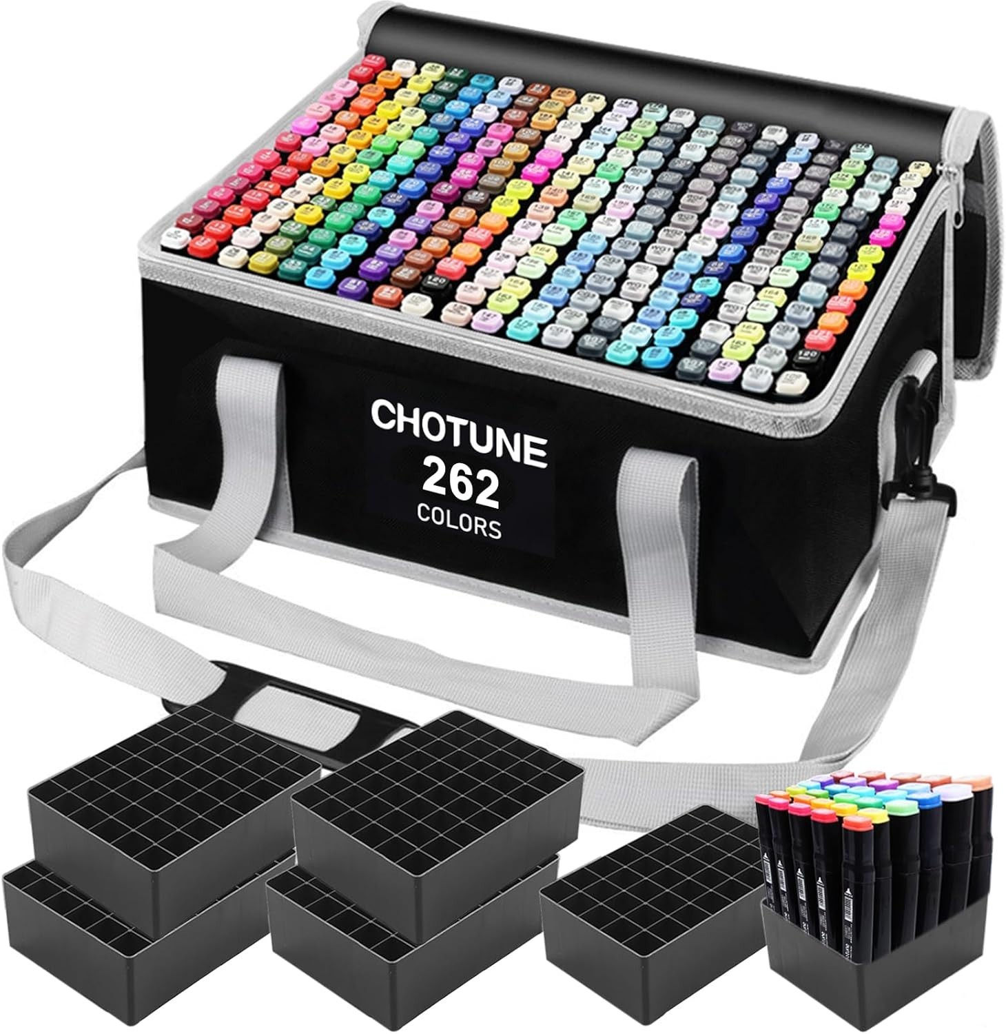 Chris.W 262 Slots Marker Pen Case – Markers, Sketch, Permanent, Dry Erase, Repai