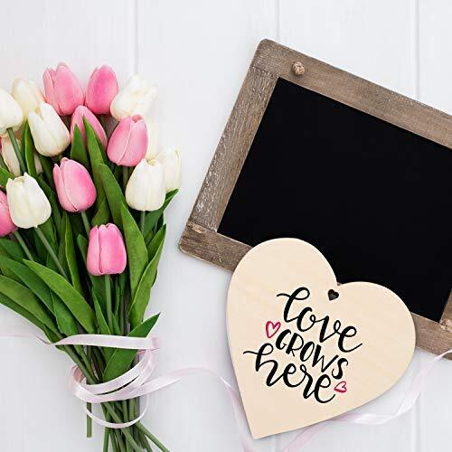 50PCS Wooden Hearts +Twine 3.2×3.2″ Shaped Heart Set with Holes & Rope DIY Gifts