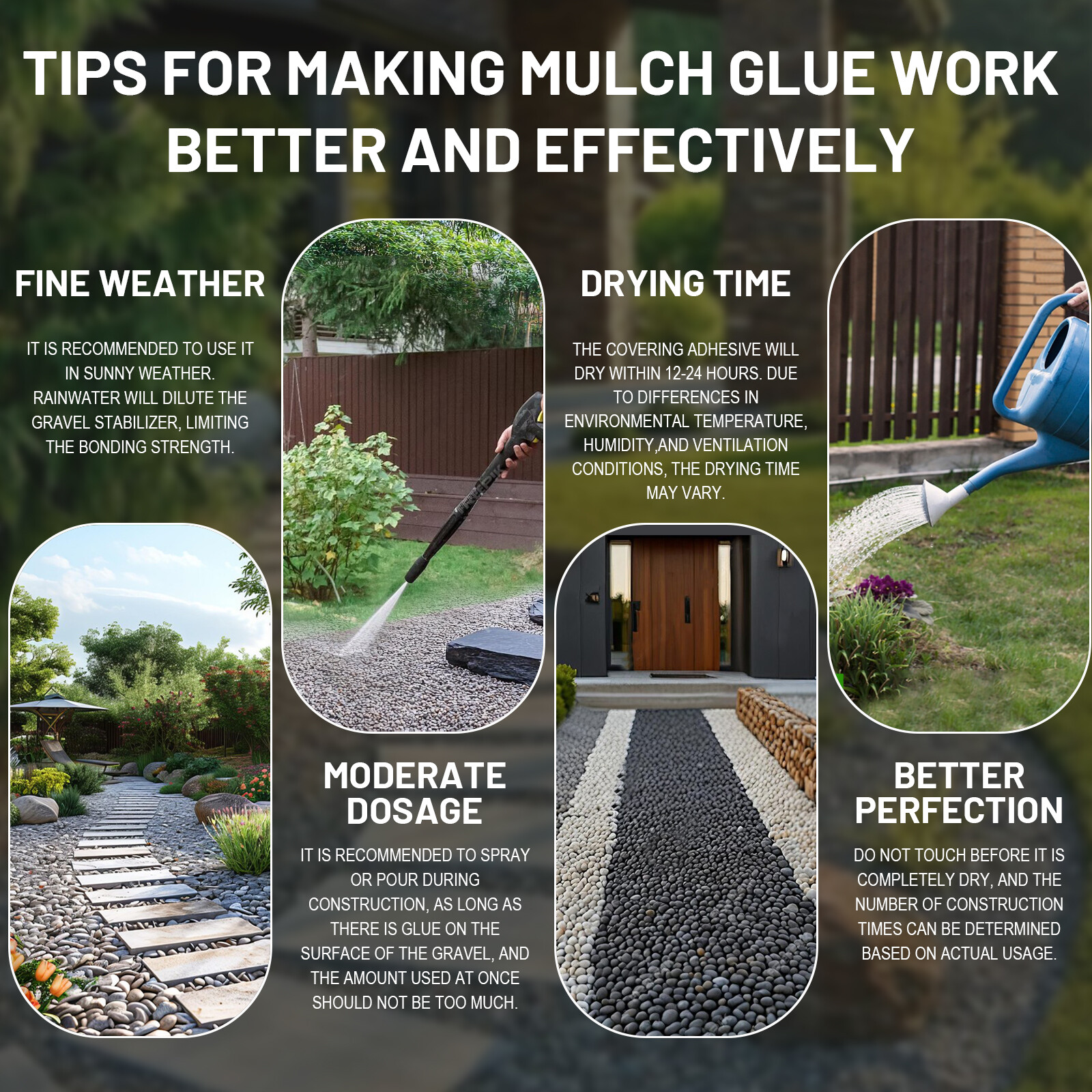 32OZ Mulch Resin or Landscaping, Rock Glue, Powerful Concentrated Sm Fast-Drying