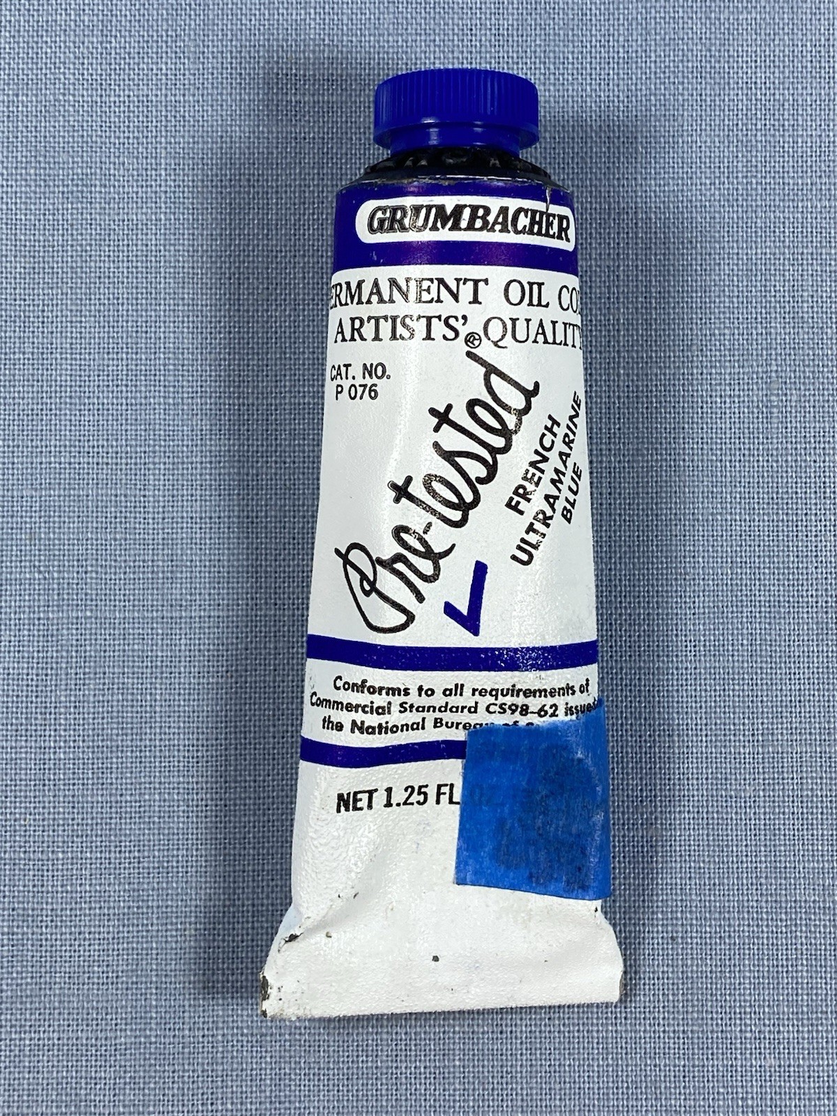 Vtg Grumbacher Pre-Tested Artist’s Oil Paint French Ultramarine Blue 1.25 fl oz