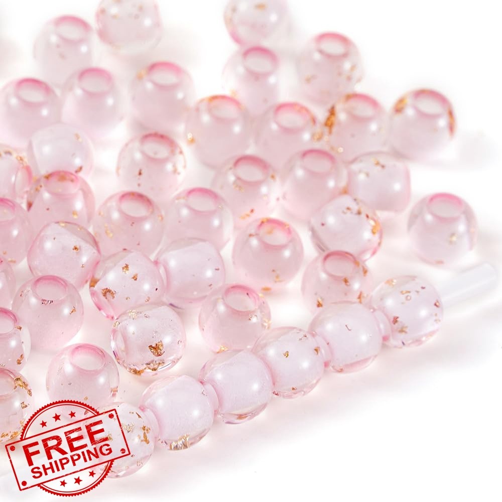 Aoxsie Resin Large Hole Beads Pink