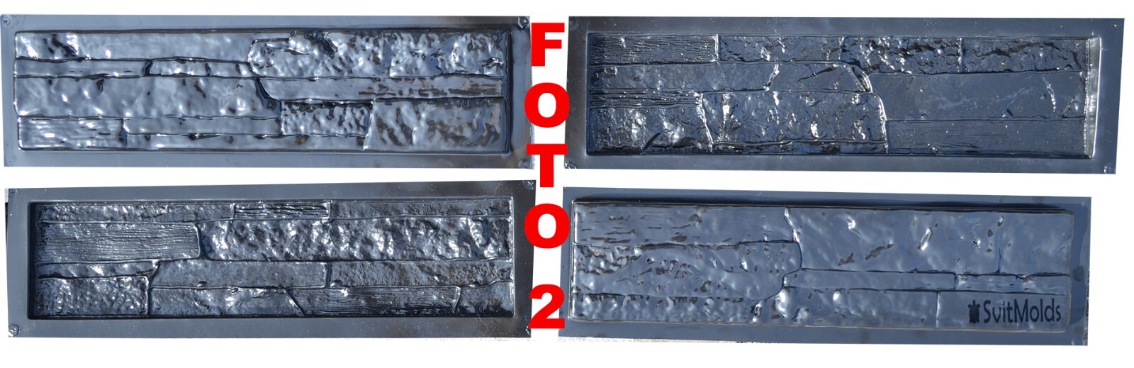 Concrete Molds DIY Set 4 Plastic Molds Concrete Plaster Wall Stone Cement W34
