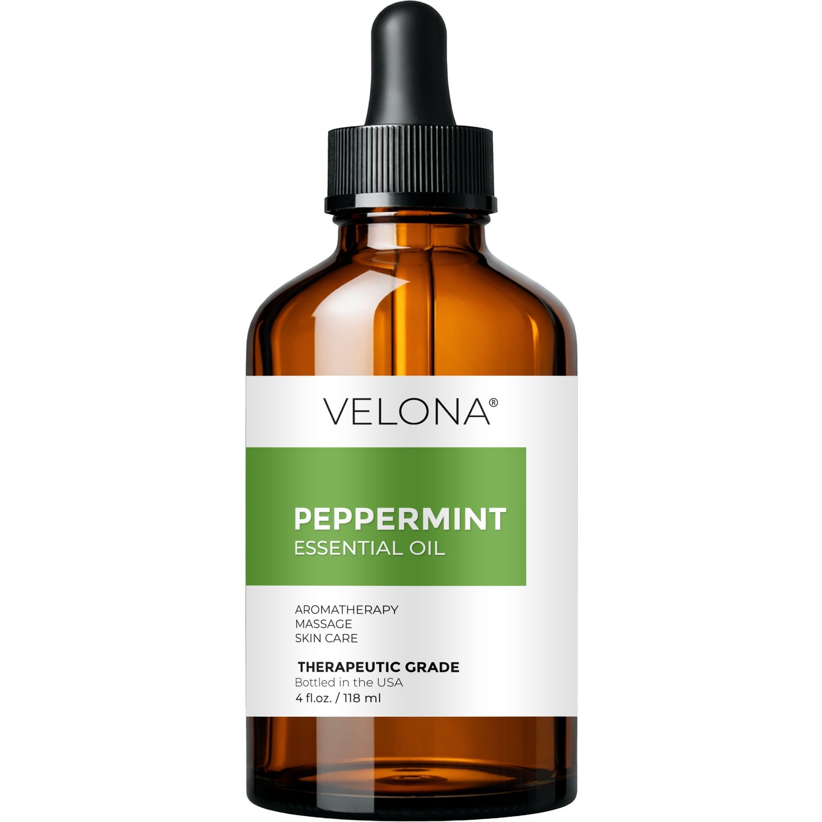 Peppermint Essential Oil by Velona 0.5 – 32 Fl Oz Therapeutic Grade Aromatherapy