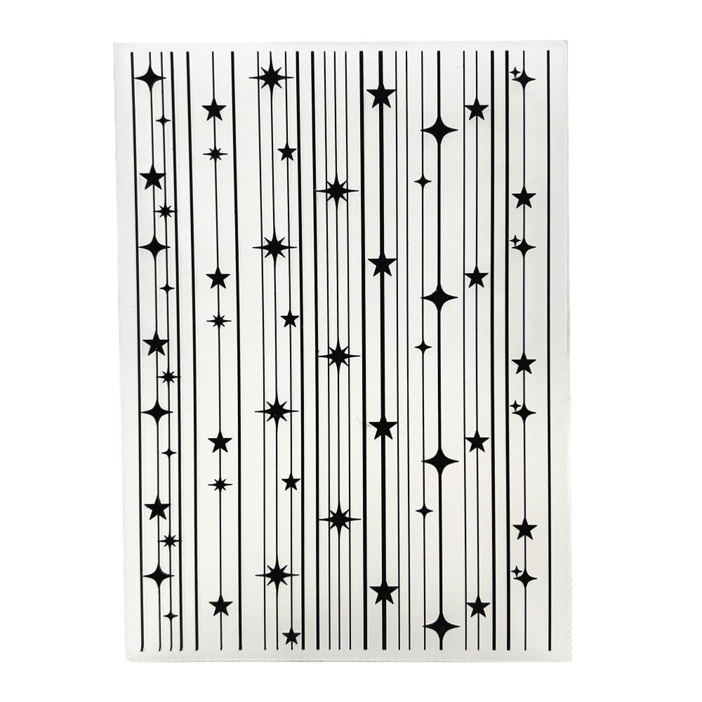 Stars Hexagram Anise Stars Background Pattern Plastic Embossing Folder, 3D Te…