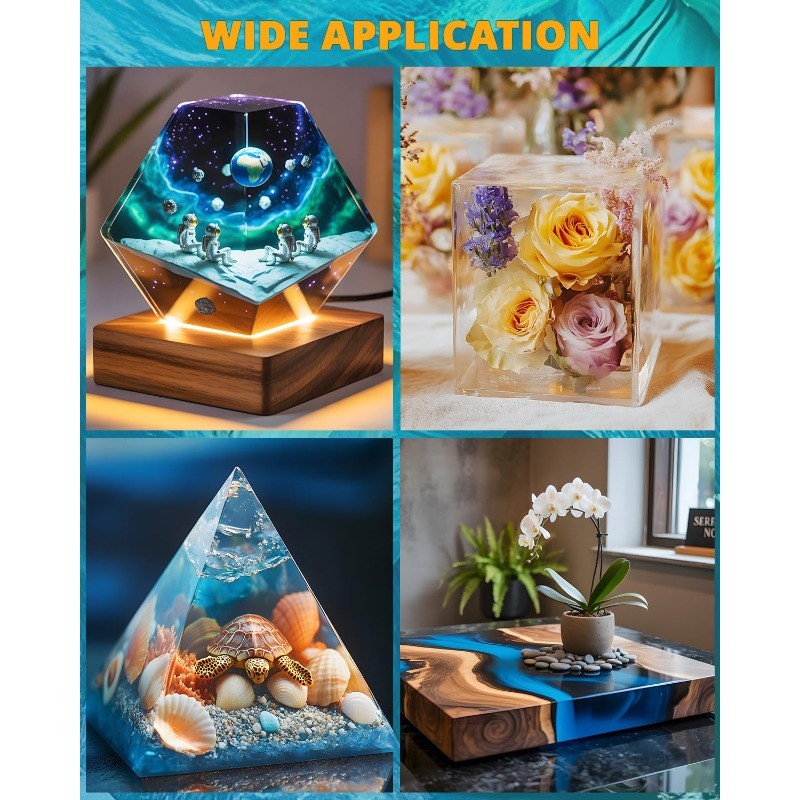 Pour Epoxy Resin-1.5 Gallon 2-4 Inch KHKD RESIN Crystal Clear Resina Epoxica Kit