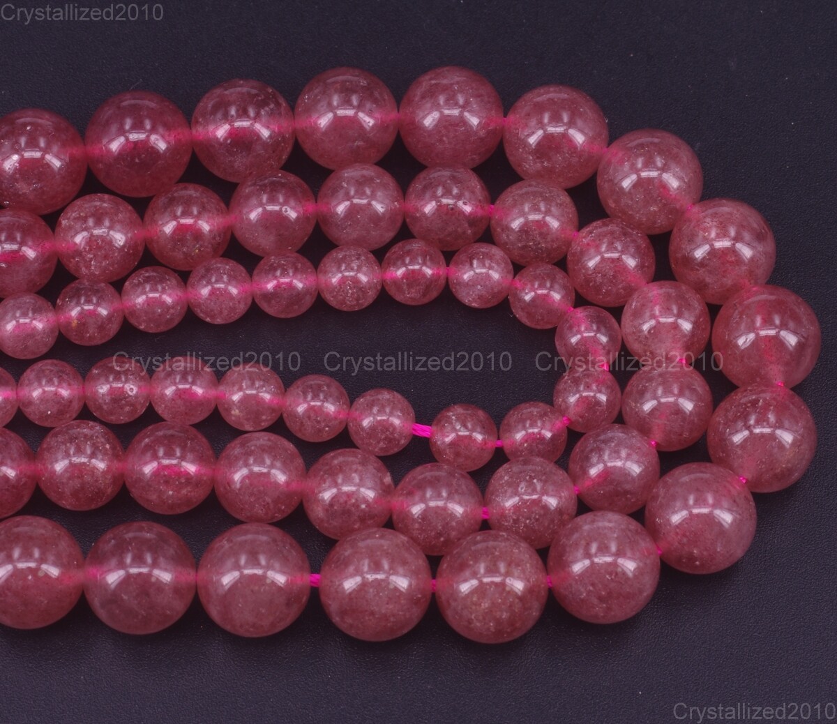 Natural Strawberry Quartz Gemstone Round Loose Beads 4mm 6mm 8mm 10mm 12mm 16″