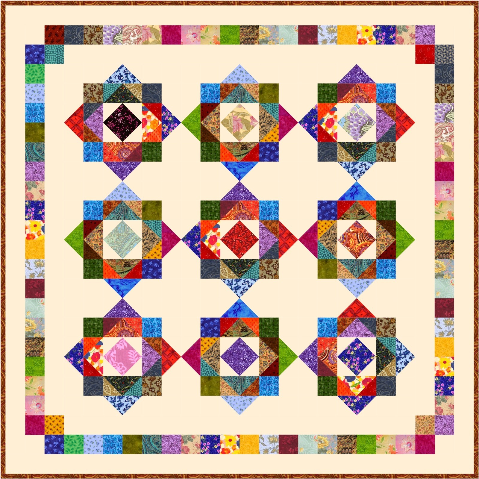HODGE PODGE – Pre-cut Quilt Kit -All Sizes -by Quilt-Addicts – USA only