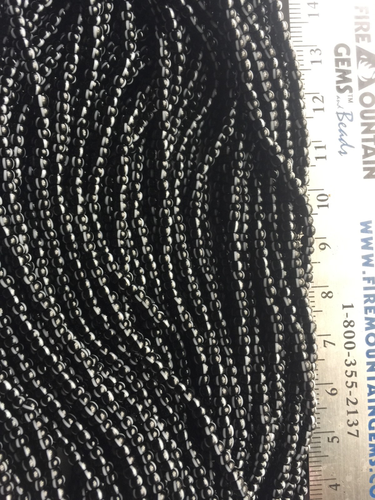 8/0 Striped Stripe Czech Seed Beads
