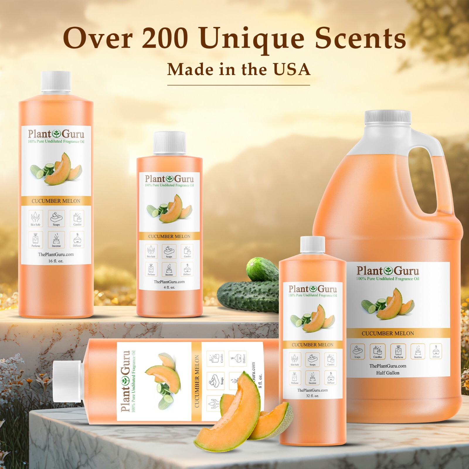 Cucumber Melon Fragrance Oil For Candle, Soap Making, Diffuser and Burners