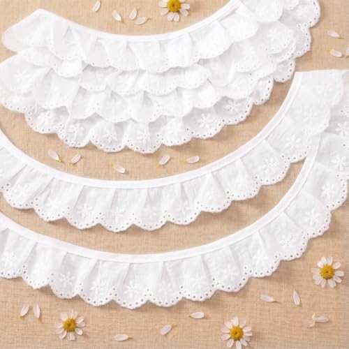 White Cotton Ruffled Eyelet Trim 10 Yards for Sewing Crafts Bridal Decor