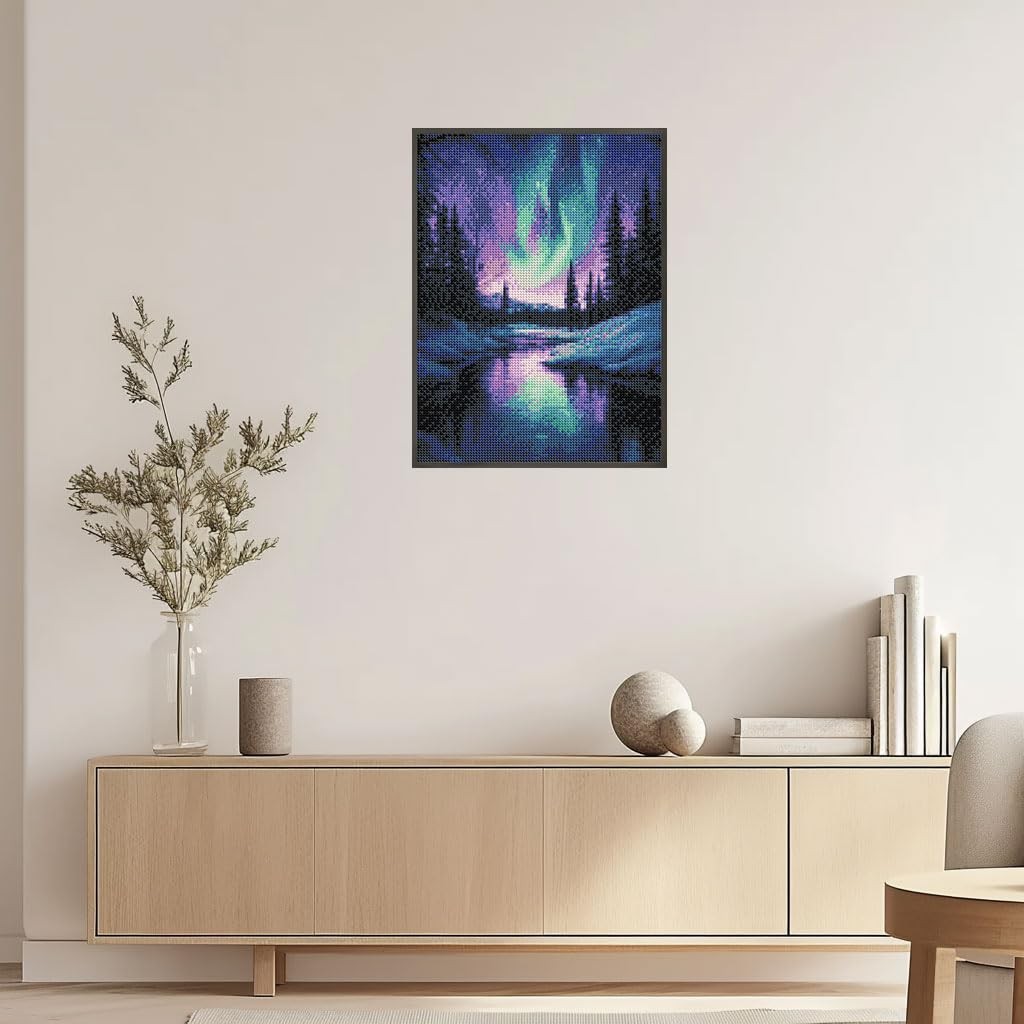 Aurora Borealis Diamond Painting Kits for Adults Full Drill 5D Diamond Art Ki…