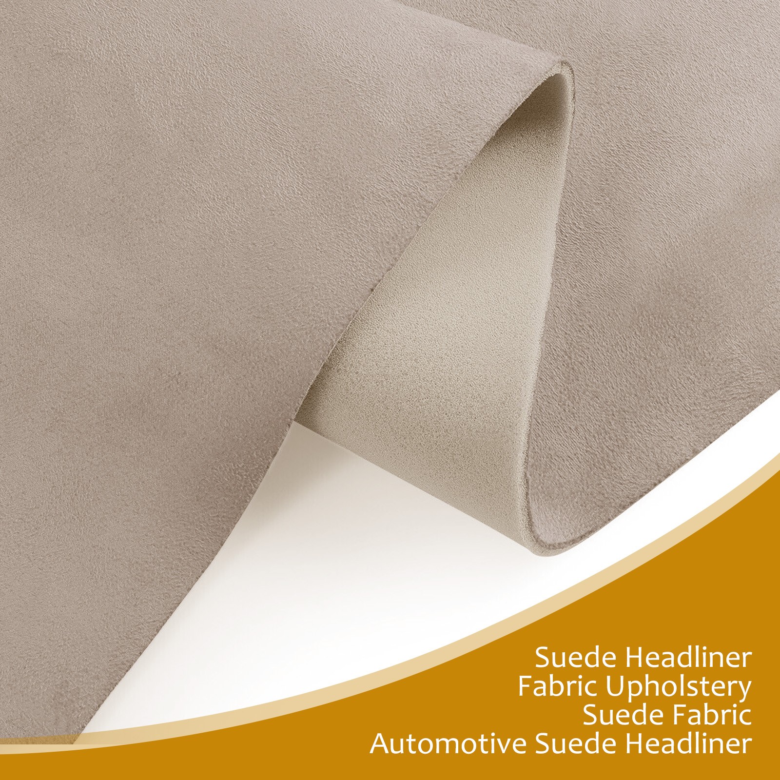 Beige Suede Headliner 120″x60″ Foam Backing Car SUV Truck RV Boat Auto Roof