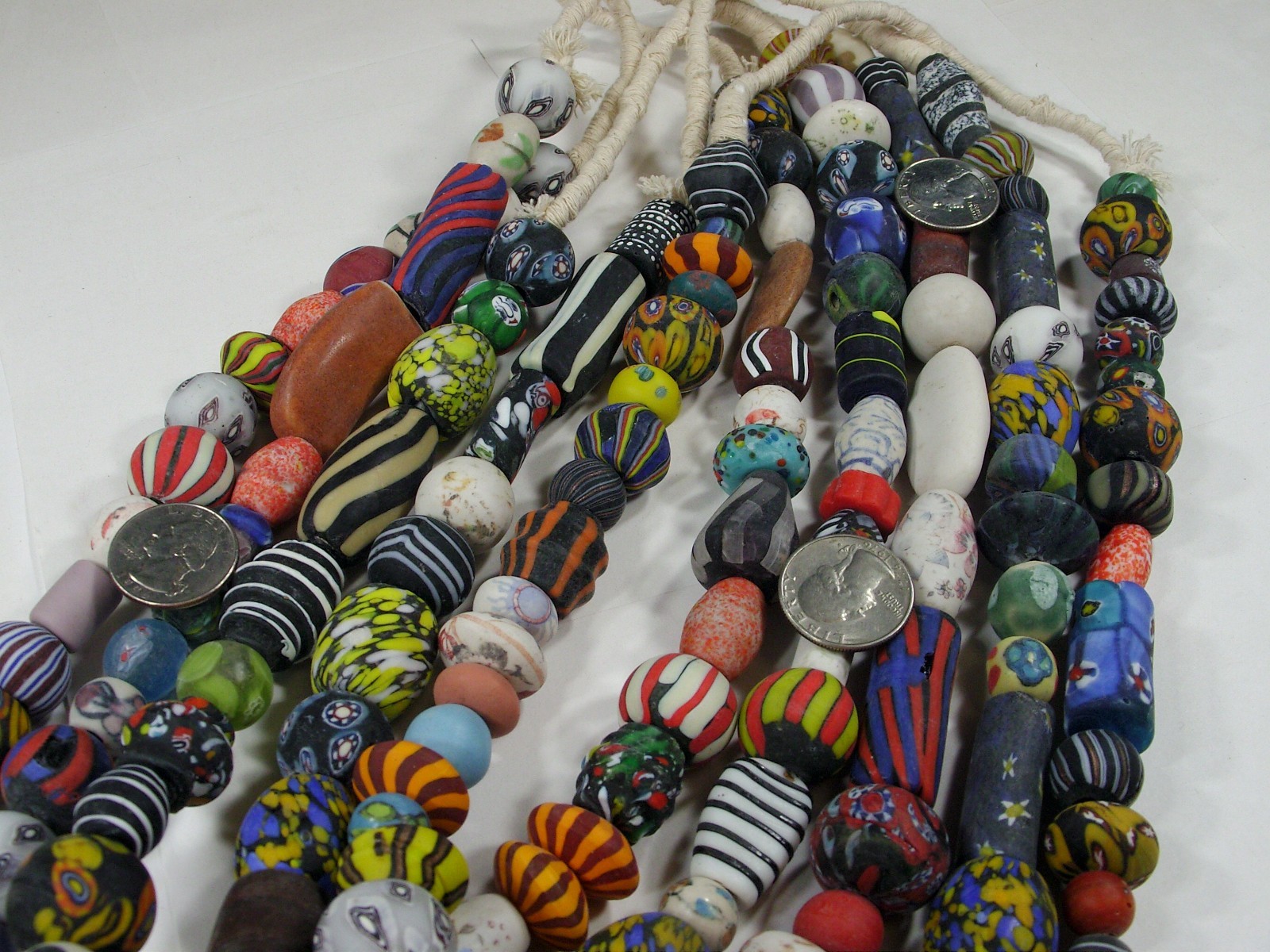 4 Strands 24″ India Handmade 2nd Quality Replica African Trade Beads (PO-9) ⭐