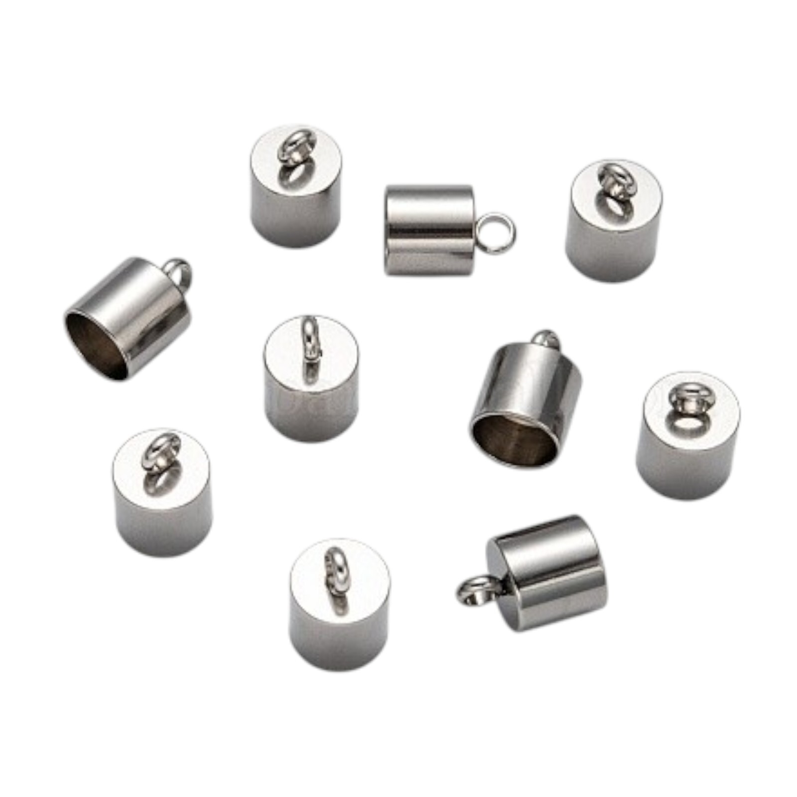 Stainless Steel 8mm hole 12X9mm cord ends/end cap steel color tarnish resistant