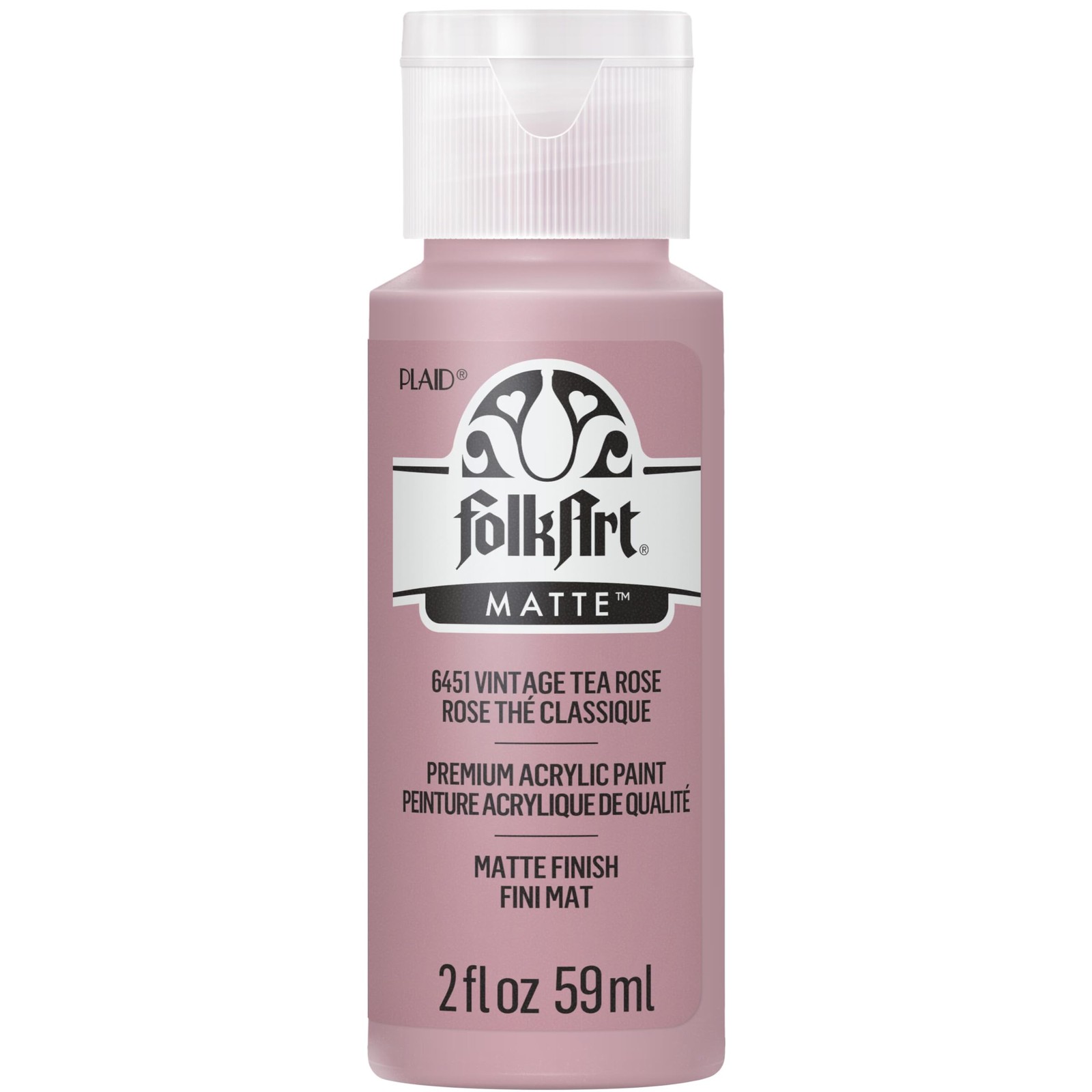 FolkArt Acrylic Paint in Assorted 2 Fl Oz (Pack of 1), Vintage Tea Rose