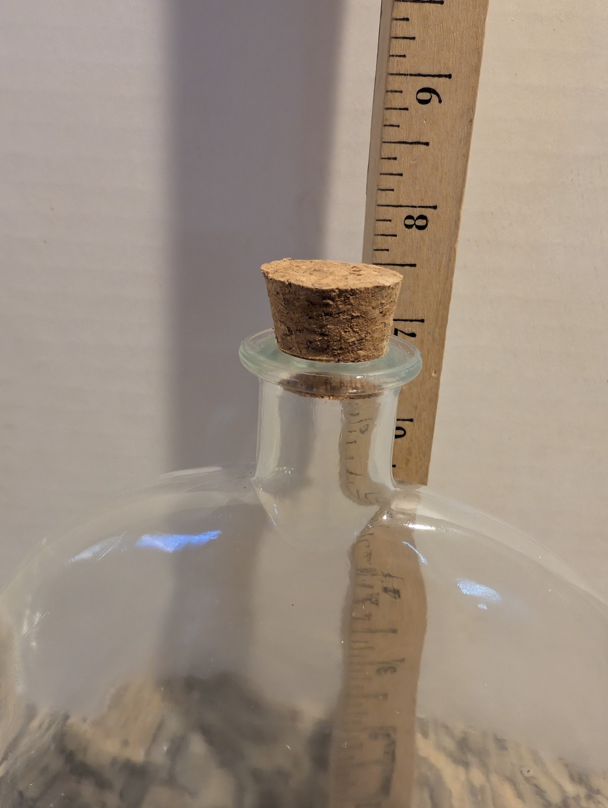 LARGE CRAFTERS CLEAR GLASS CORK STOPPER BOTTLE DIY 15.9 OZ