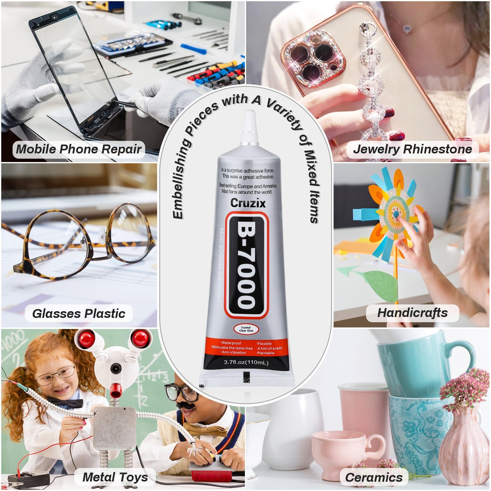 B7000 Jewelry Bead Glue for Making, 3.7 fl oz / 110 ml, 110 ml/ 3.7oz