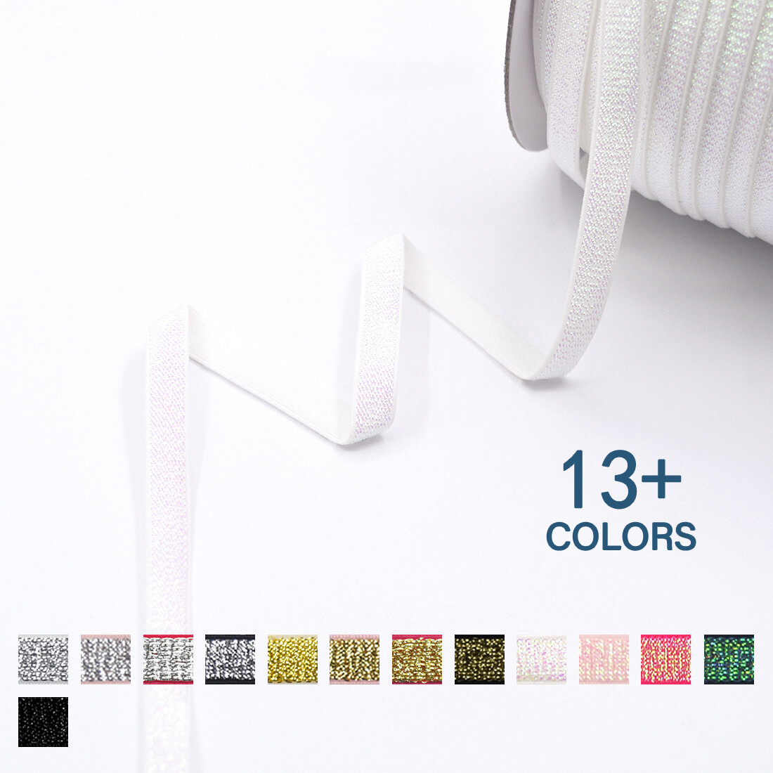 Metallic Glitter Bra Strap Elastic Band 3/8″ 10mm Lingerie Making 2 5 10 Yard