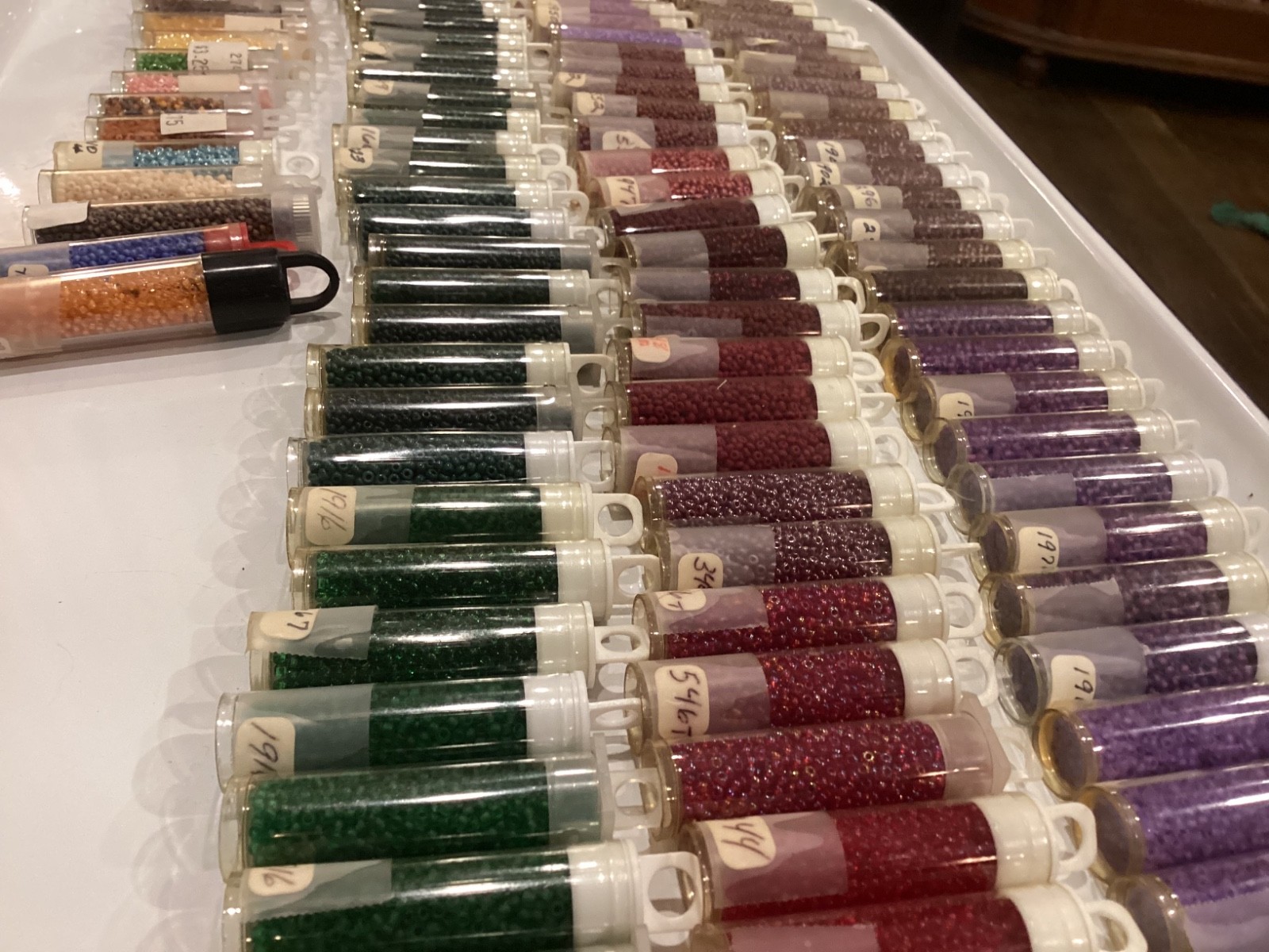 Bulk Vintage Craft Glass Seed Bead Lot 100 Tubes Multiple Colors New Old Stock