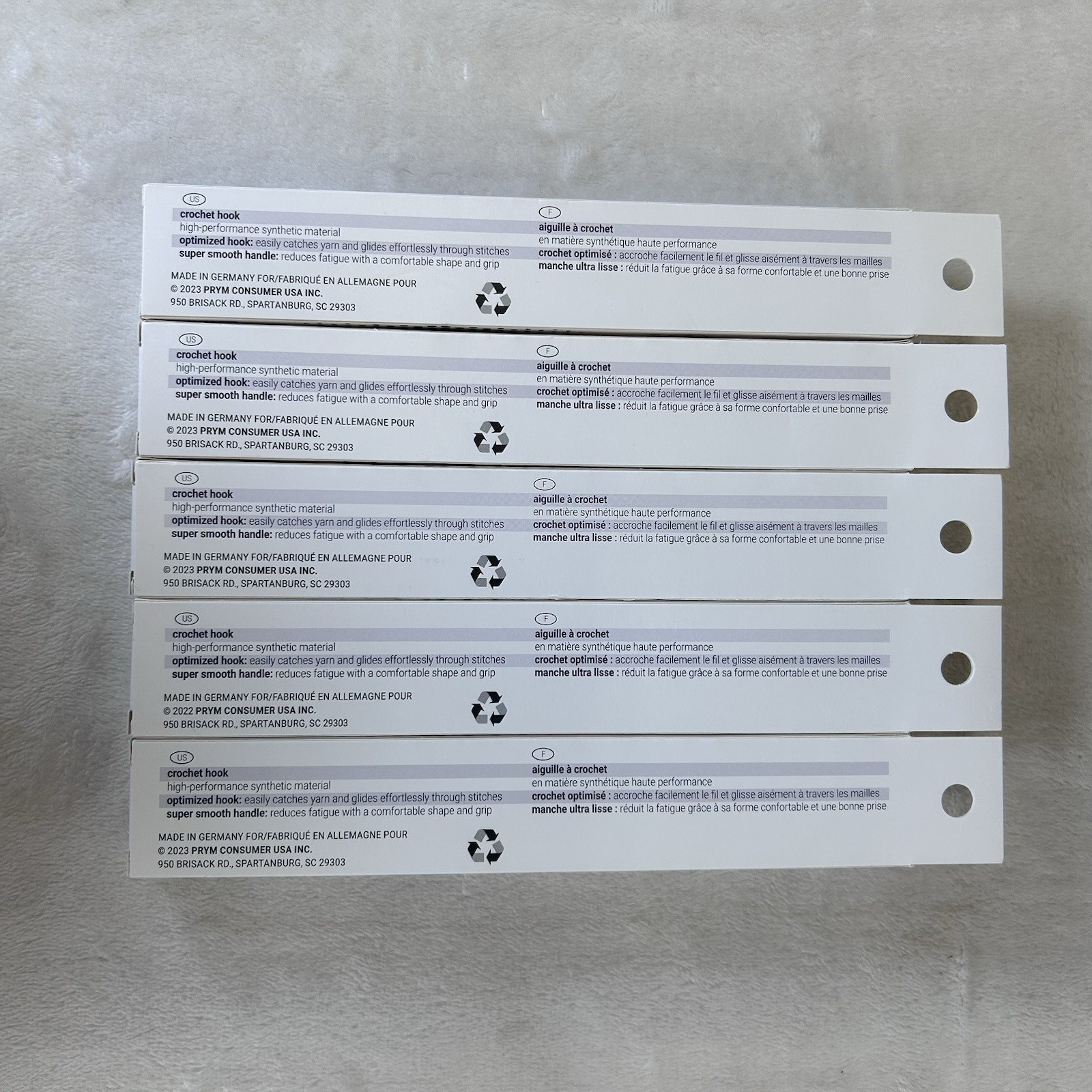 NEW Prym Ergonomics Crochet Hook Set, Lot 5: E, G, J, 7mm, N Benefits Charity