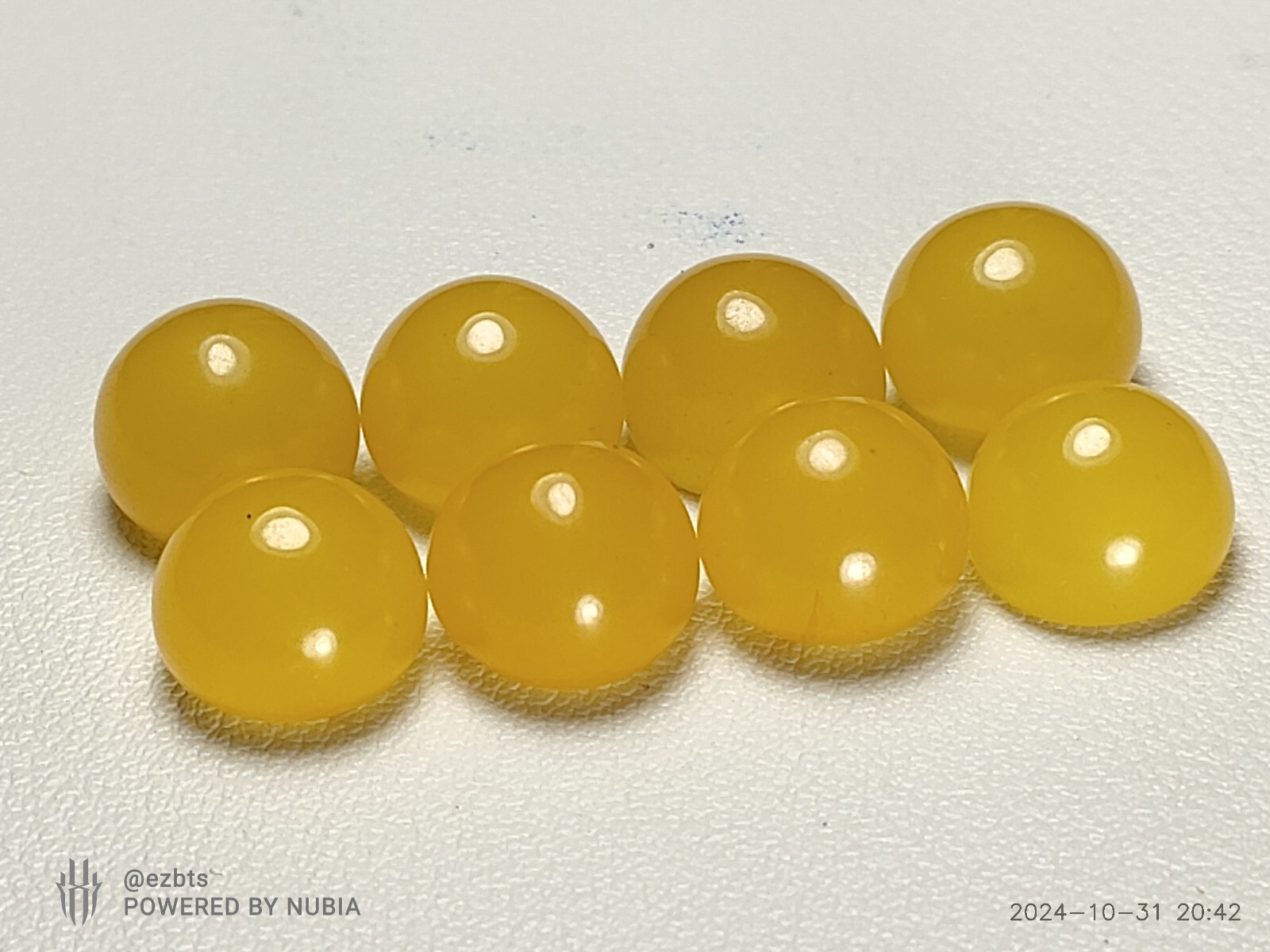 8 Bakelite Cabochons 12x9mm Lemon Drop Candy yellow