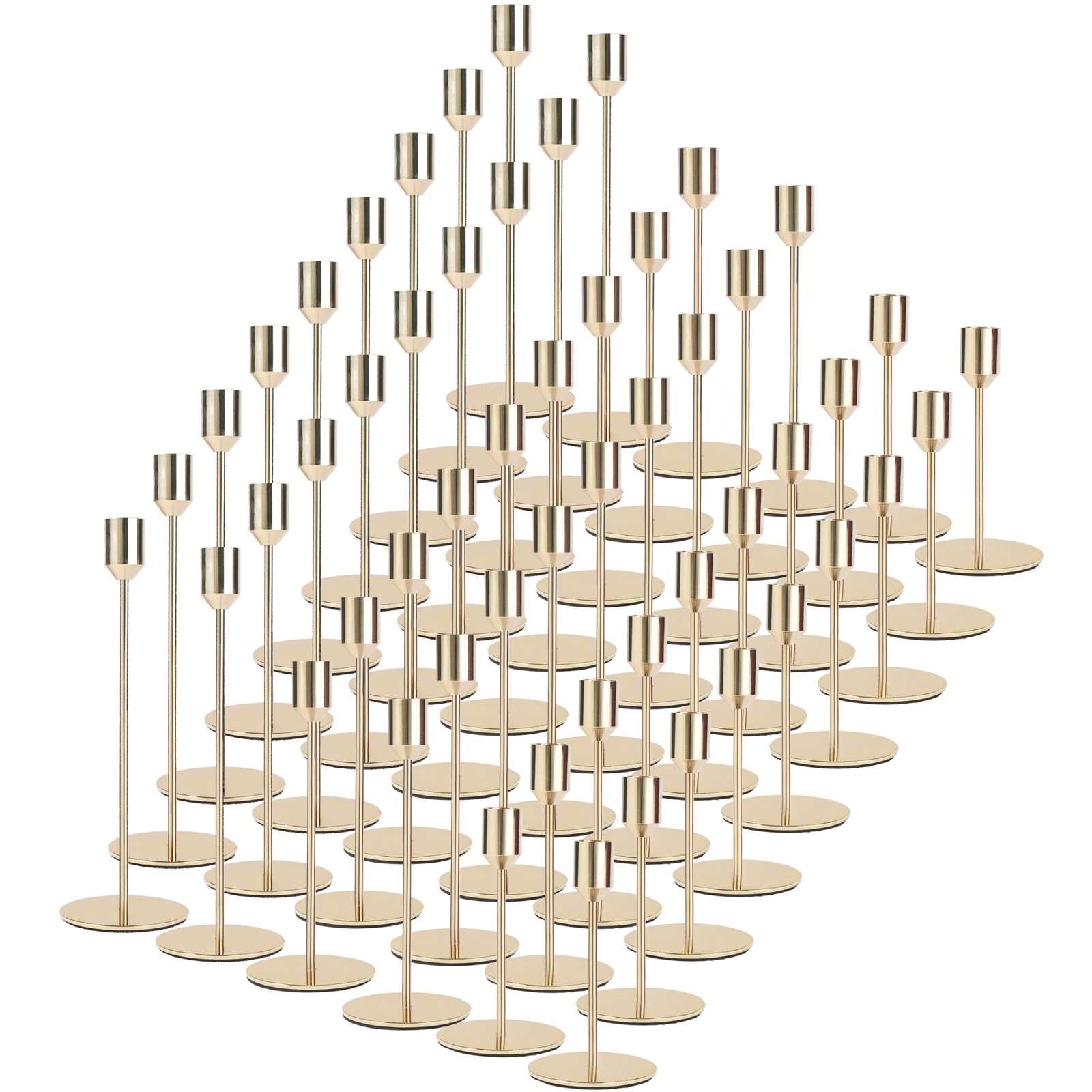 Gold Candlestick Holders Set of 54, Brass Gold Taper Candle Holders Bulk for …