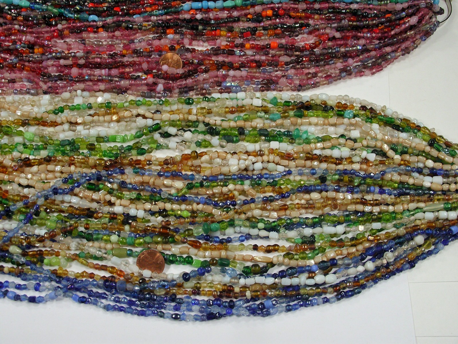30 Strands 36″ India Handmade Assorted Color Glass Beads Wholesale Bulk (CT-60)