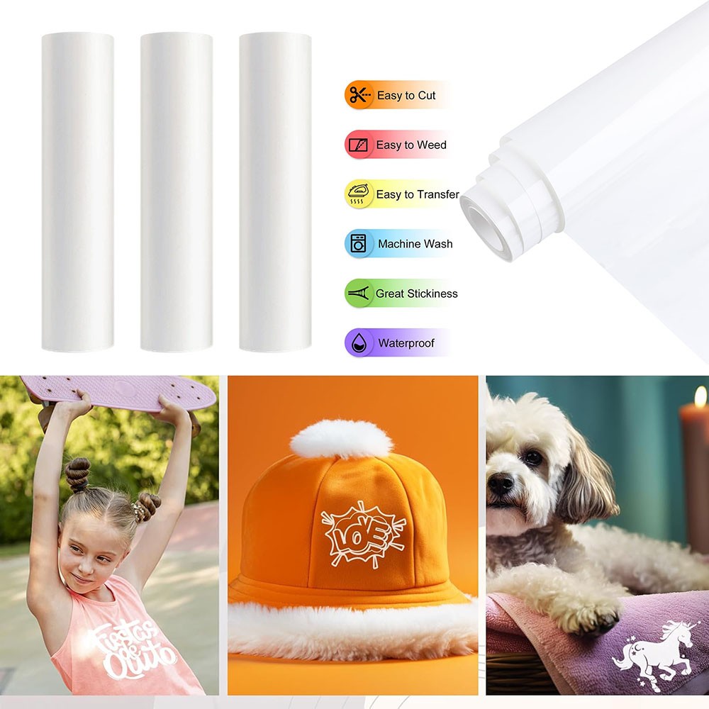 Heat Transfer Vinyl Iron HTV for Shirts T-shirt 12″ x 12-60FT Iron Vinyl Roll