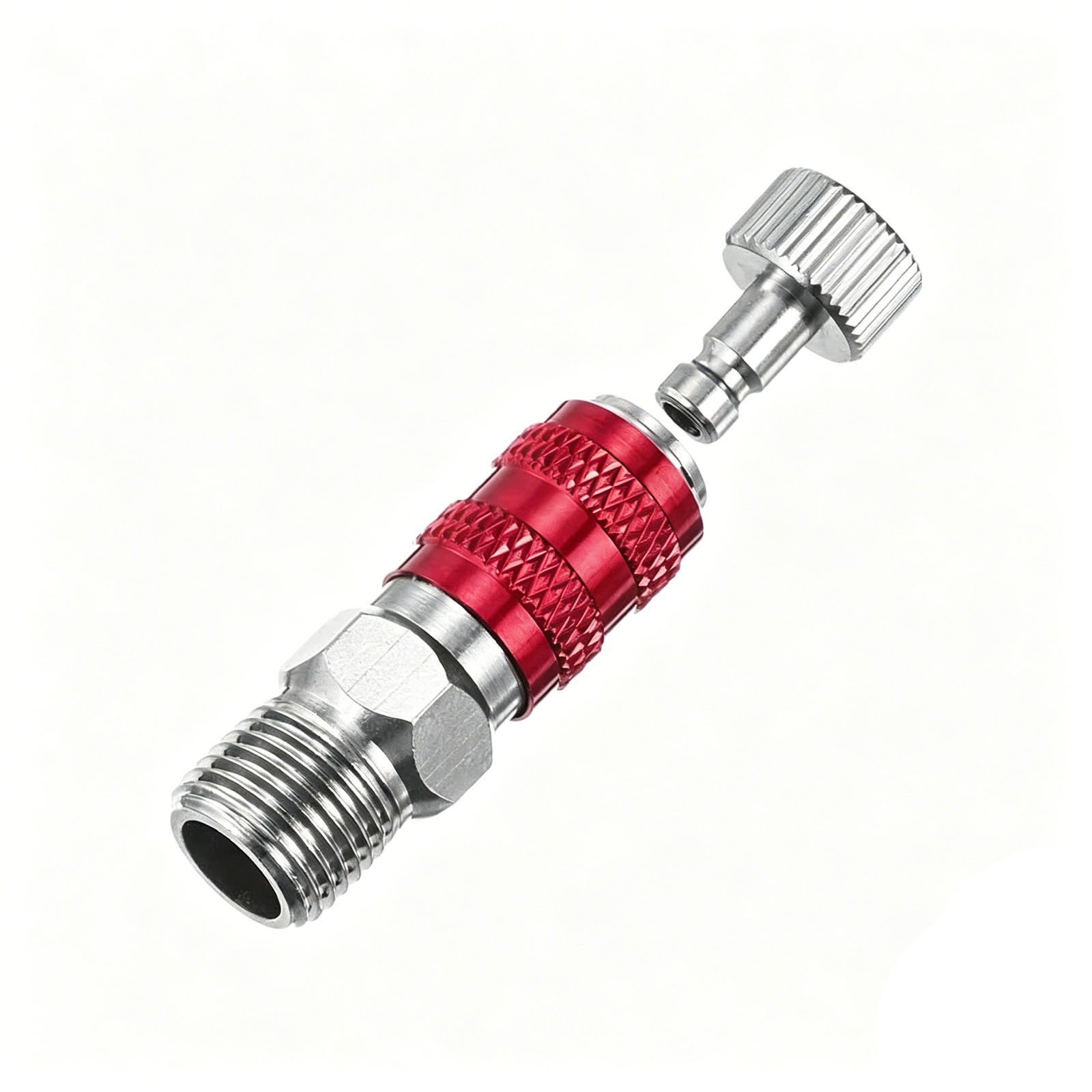 3Pcs 1/8 Air Brush Connector Adapter Quick Connect Fitting for Air Hose – Red