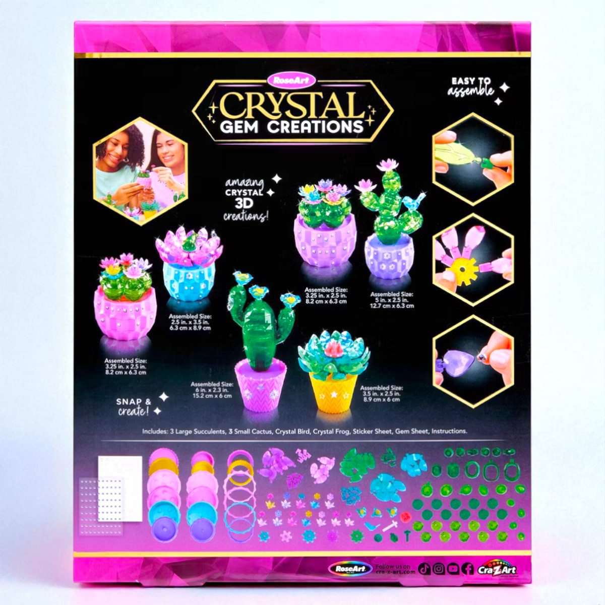 Crystal Gem Creations Jewel Succulents Kit By Rose Art, 175+ Pieces, All Ages