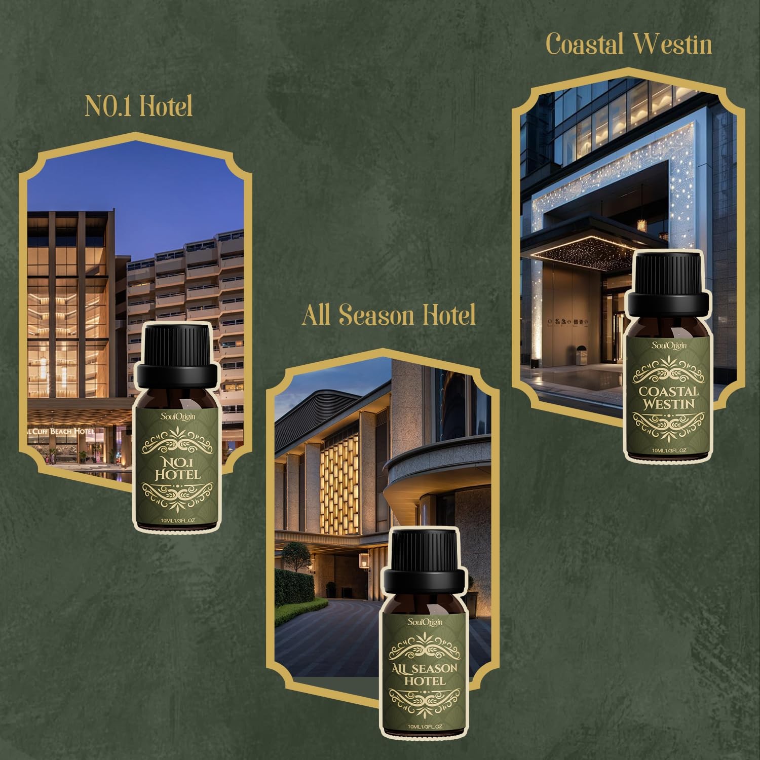 Soulorigin Hotel Diffuser Oils Gift Set, 0.3 Fl Oz (Pack of 1),